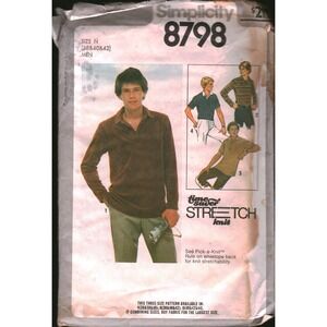Vintage 1978 Simplicity 8798 Mens Pullover Top Sewing Pattern Size‎ N 38 40 42